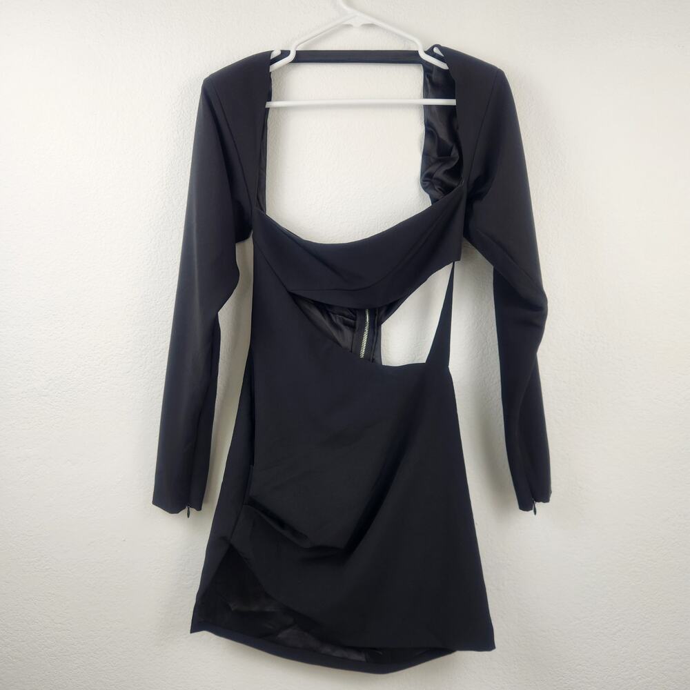 Retrofete Black Mini Dress Long Sleeve Cut Out Size Small? Sample